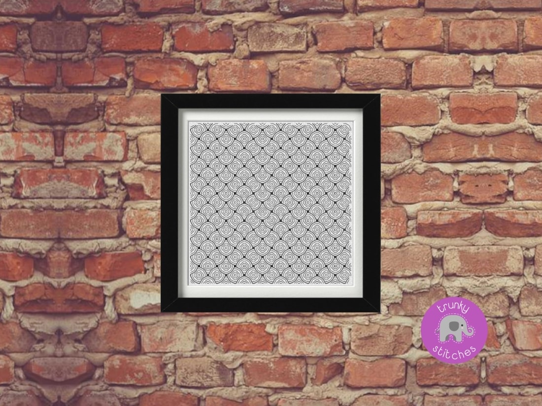 Chart options for  Optical illusion Blackwork pattern - Circles and swirls